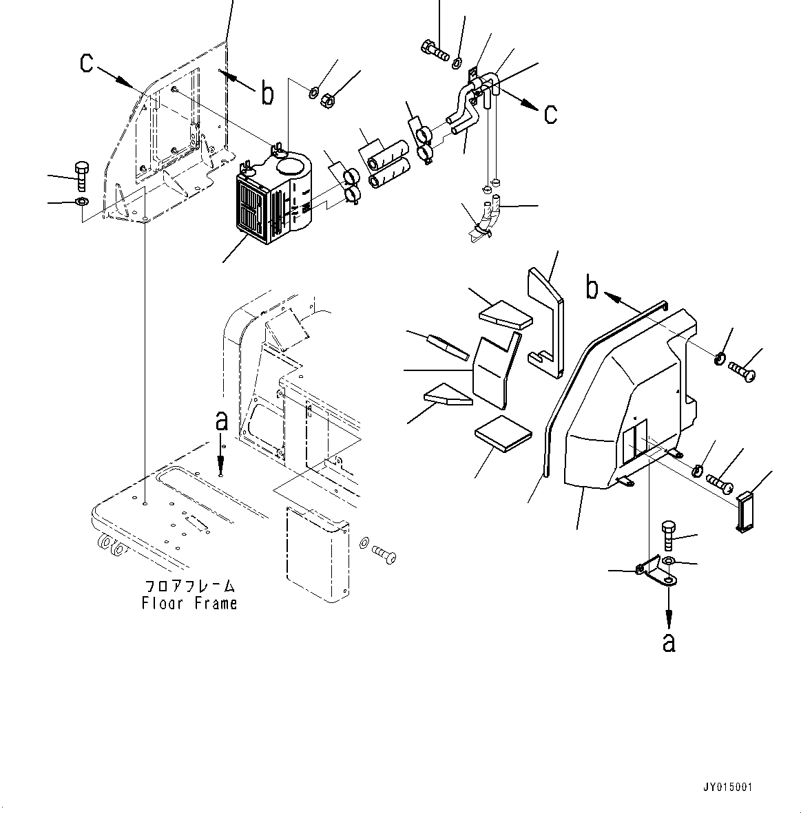 Komatsu parts book diagram for PC55MR-3 S/N 15001-UP: МЫ ? МЪ ?С, Л ?А (1/2)(#16001-16500)