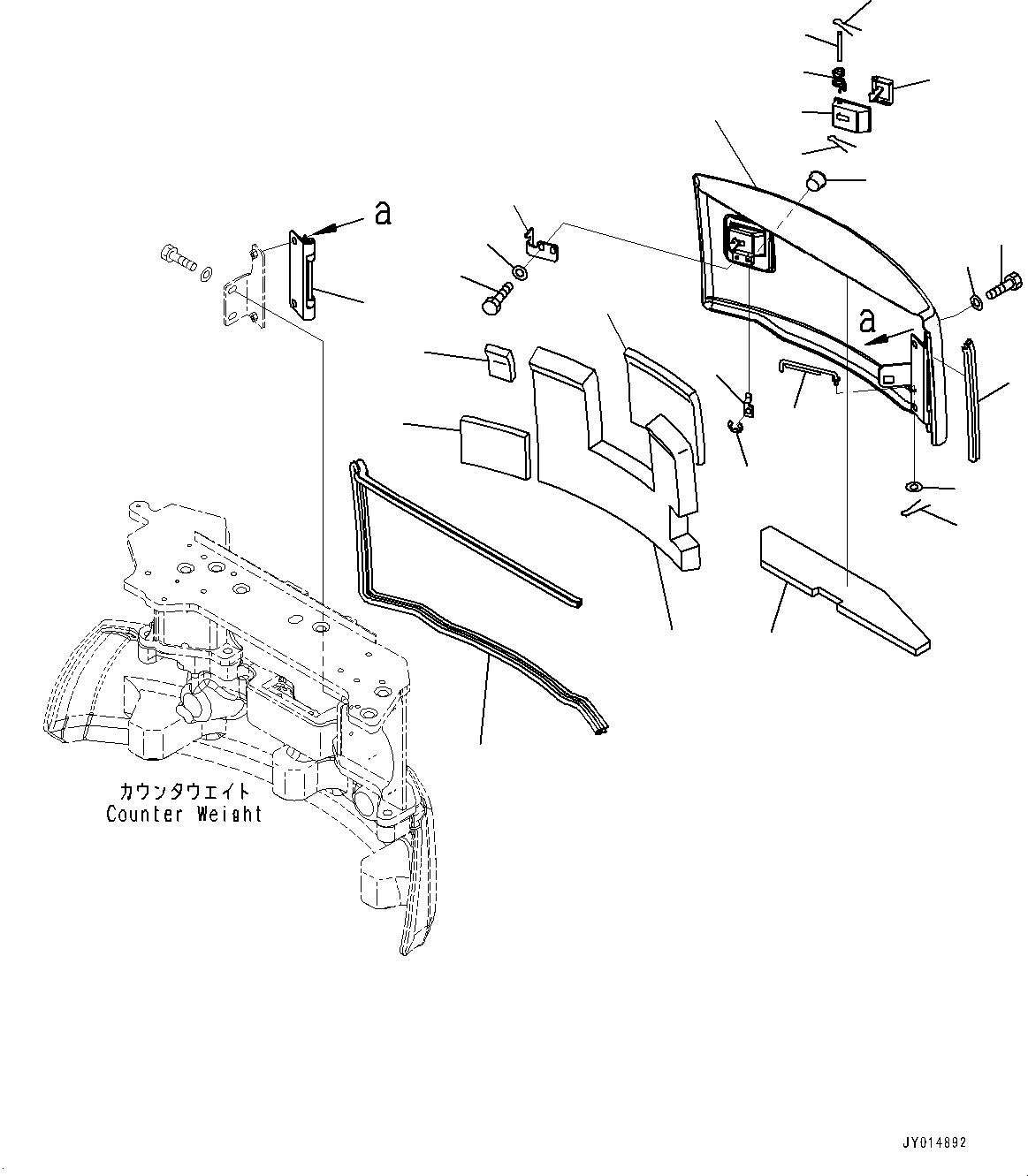 Komatsu parts book diagram for PC55MR-3 S/N 15001-UP: М ?ДЮ, М ?ДЮ, Њг(#16001-16500)