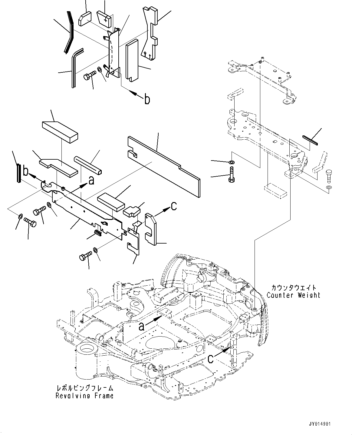 Komatsu parts book diagram for PC55MR-3 S/N 15001-UP: М ?ДЮ, МЮЧ№ЇД (ROPS  ? ?МЮ •T)(#15427-16000)