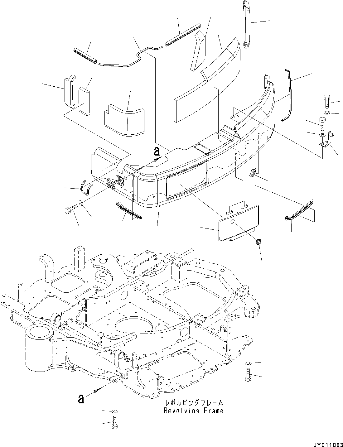 Komatsu parts book diagram for PC55MR-3 S/N 15001-UP: Ќ ?  ?КЮ ?, (“ъ–{ —P)(#15001-16500)