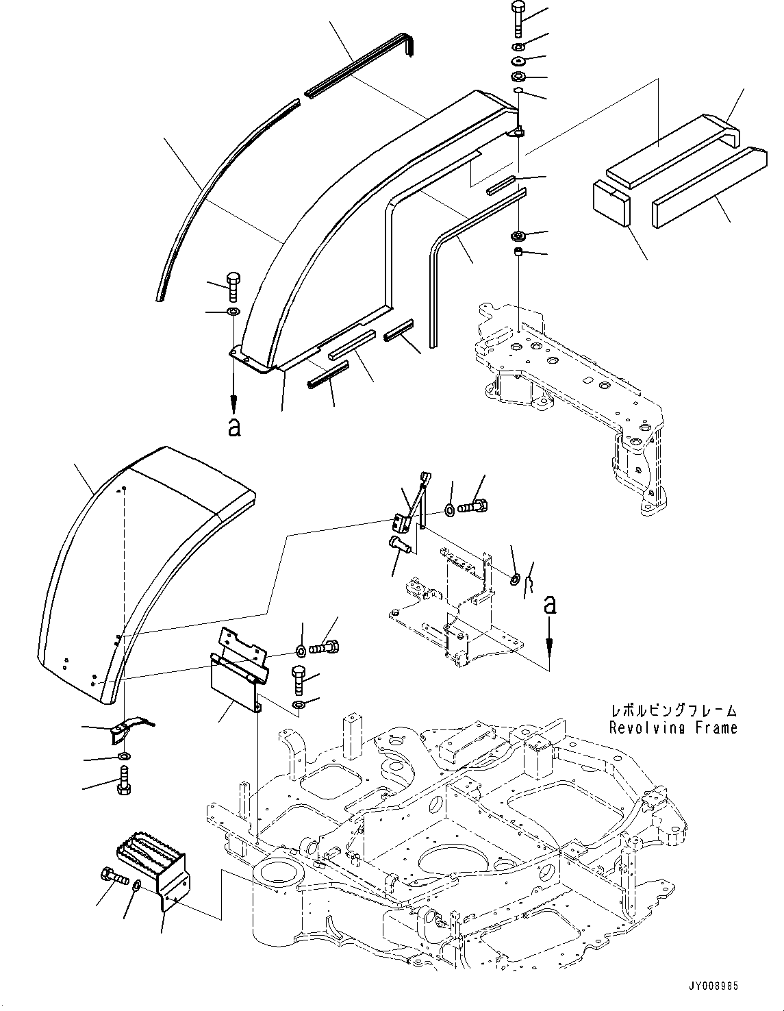 Komatsu parts book diagram for PC55MR-3 S/N 15001-UP: МЫЭД  ?КЮ ?, ( ? ?ЙЛЯ—P)(#15001-16500)