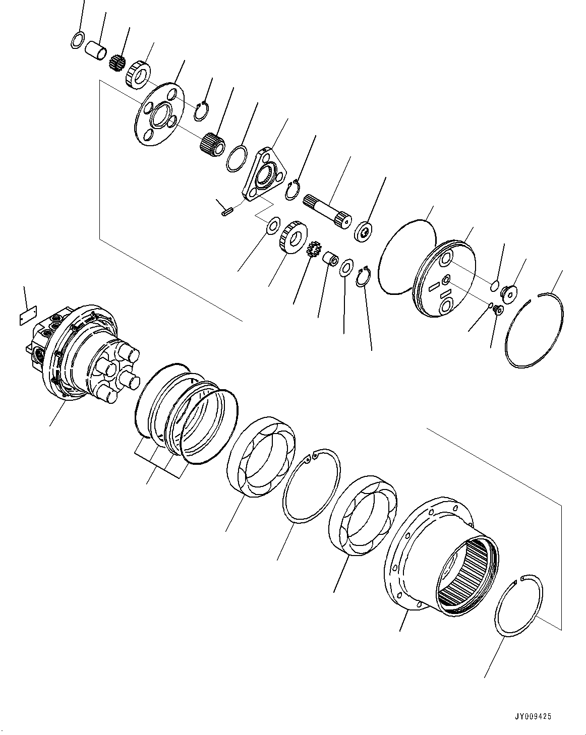 Komatsu parts book diagram for PC55MR-3 S/N 15001-UP: ДЧЇё МЪ ?С, ‘–ЌS У ?А Ќ\ђ ?•”•I (1/3)(#15001-15400)