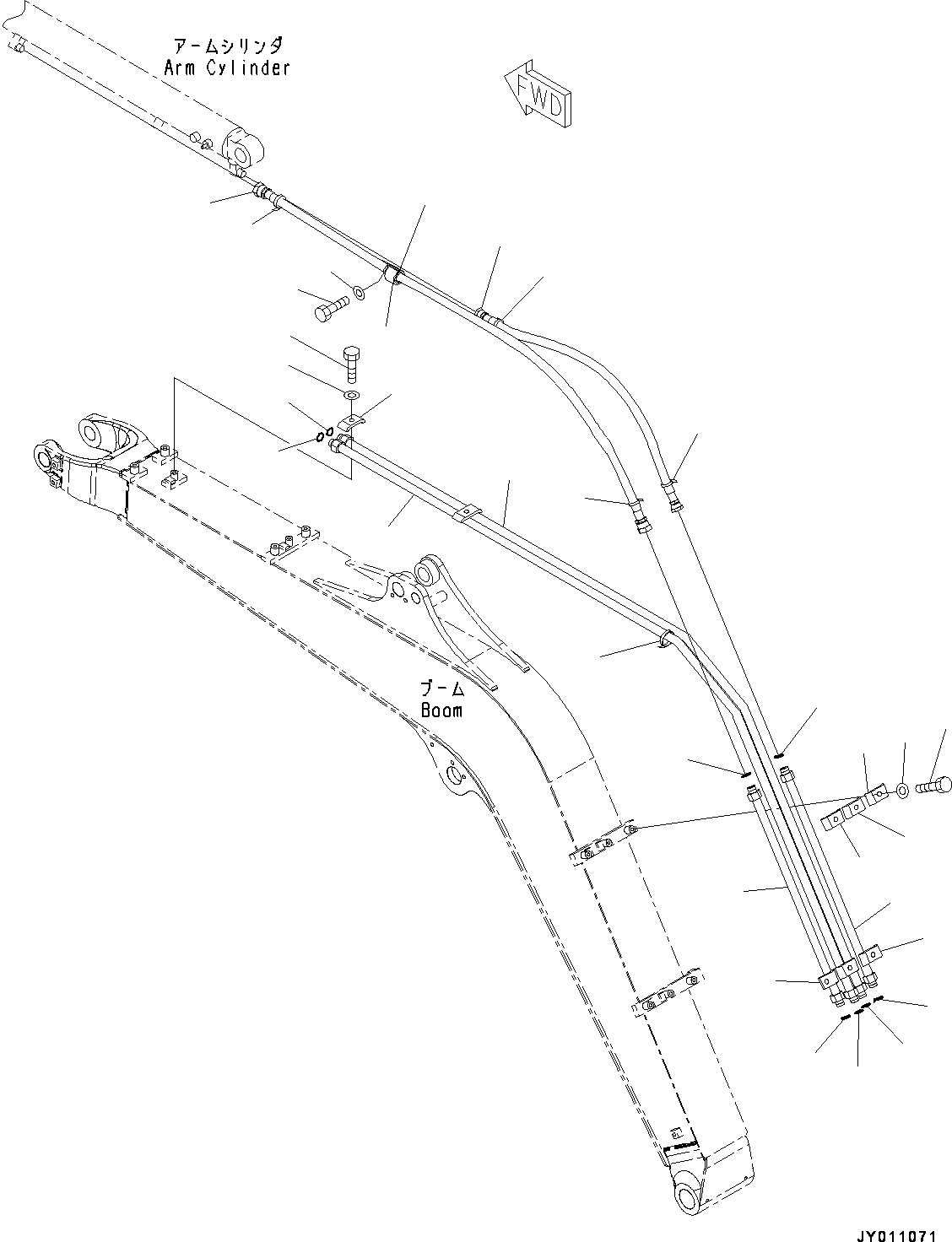 Komatsu parts book diagram for PC55MR-3 S/N 15001-UP: МЮ ?С ХЖЇД,  ? ?СҐКЮ№ЇД јШЭАЮ ”ZЉЗ (2900MM МЮ ?С, 1  ?АЇБТЭД)(#15001-15400)