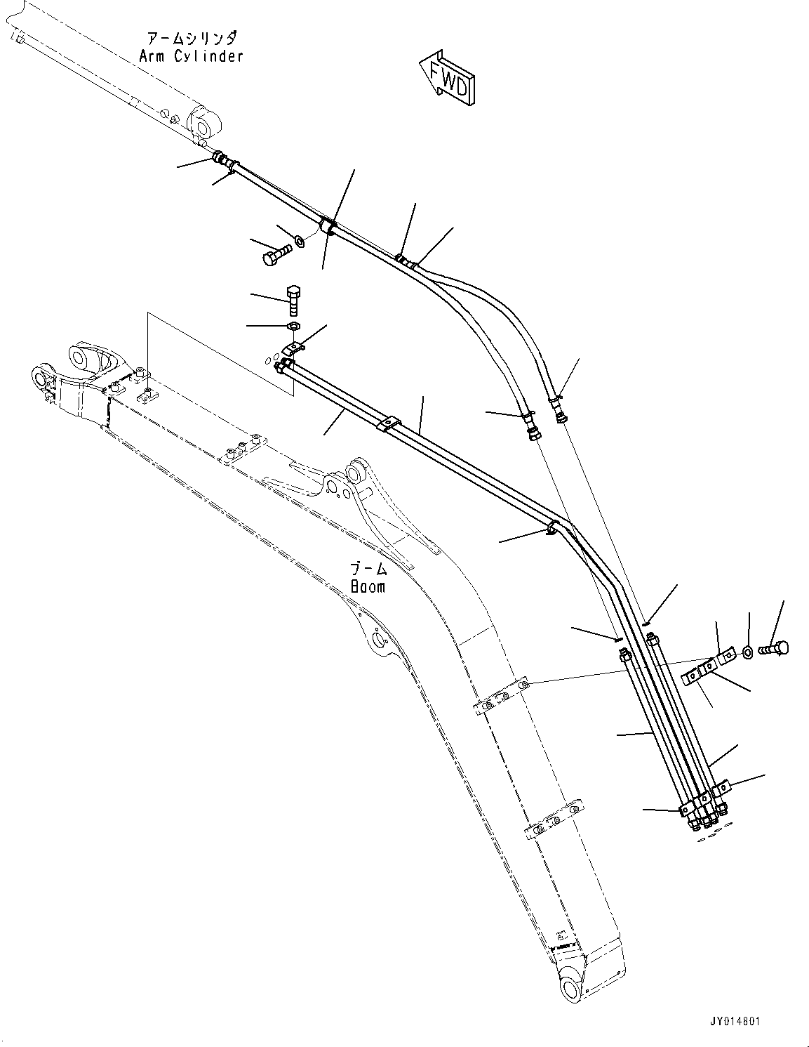 Komatsu parts book diagram for PC55MR-3 S/N 15001-UP: МЮ ?С ХЖЇД,  ? ?СҐКЮ№ЇД јШЭАЮ ”ZЉЗ (2900MM МЮ ?С, 1  ?АЇБТЭД)(#16001-)