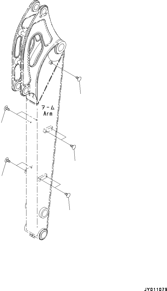 Komatsu parts book diagram for PC55MR-3 S/N 15001-UP: ? ?С ХЖЇД,  ? ?ЇМЯ (1640MM ‹ ?‰ ?  ? ?С, “ъ–{ —P)(#16510-)