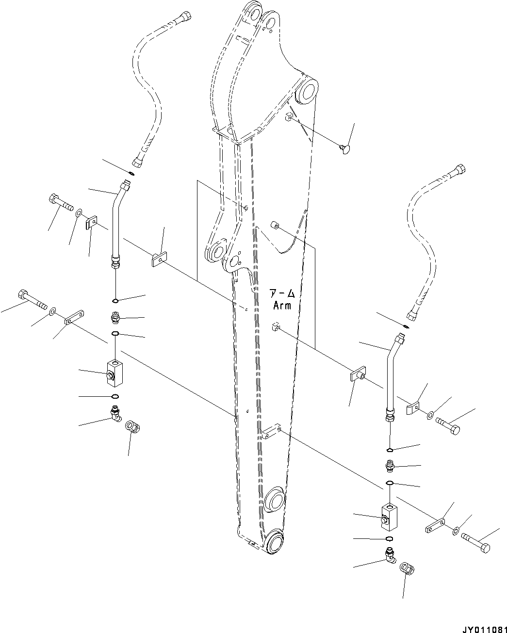 Komatsu parts book diagram for PC55MR-3 S/N 15001-UP: ? ?С ХЖЇД,  ?АЇБТЭД ”ZЉЗ (1/2) (2000MM  ? ?С, 1  ?АЇБТЭД)(#16510-)