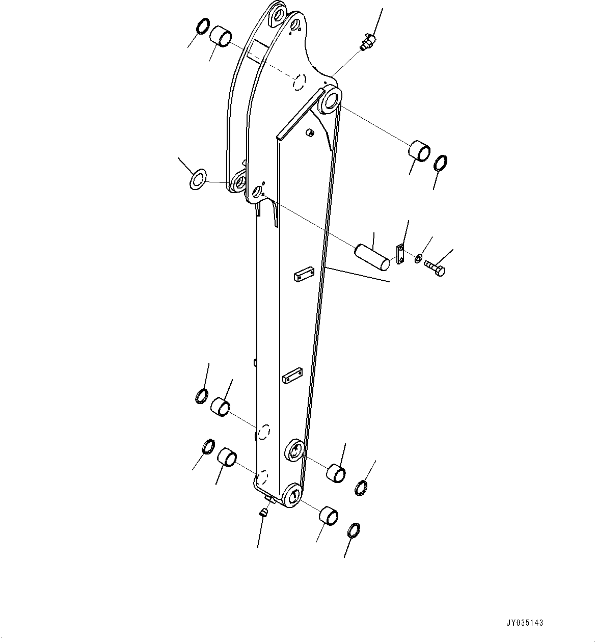 Komatsu parts book diagram for PC55MR-3 S/N 15001-UP: ? ?С ХЖЇД,  ? ?СҐЛЯЭ (1640MM  ? ?С)(#16510-)