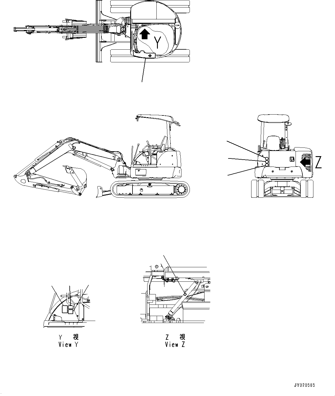 Komatsu parts book diagram for PC55MR-3 S/N 15001-UP: ‘ЂЌм ЪКЮ ? КЯА ?Э, ‘ЂЌм ЪКЮ ? КЯА ?ЭҐЉЉ‚иЋ~‚Я ј ?Д (“ъ–{ЊкЋWЋ ?,  ? ?ЙЛЯ—P, ”сROPS, КЯЬ ?  ?ЭёЮЩ КЯЬ ? БЩД)(#16920-)