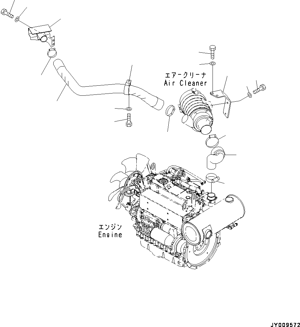 Excavators Komatsu / PC55MR-3 S/N 15001-UP (North America Spec.)(0000185c) / Air Cleaner (#15001-15426)(B004001 : B0300-001001)