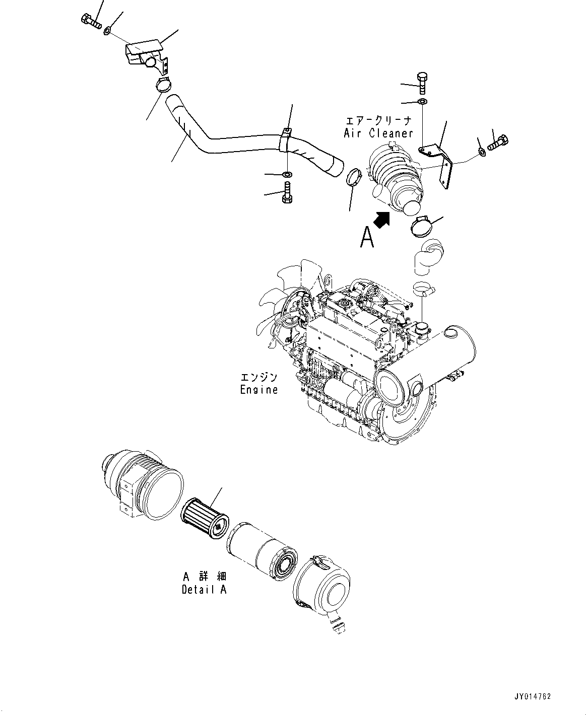 Excavators Komatsu / PC55MR-3 S/N 15001-UP (North America Spec.)(0000185c) / Air Cleaner (#15427-16000)(B008001 : B0300-008001)