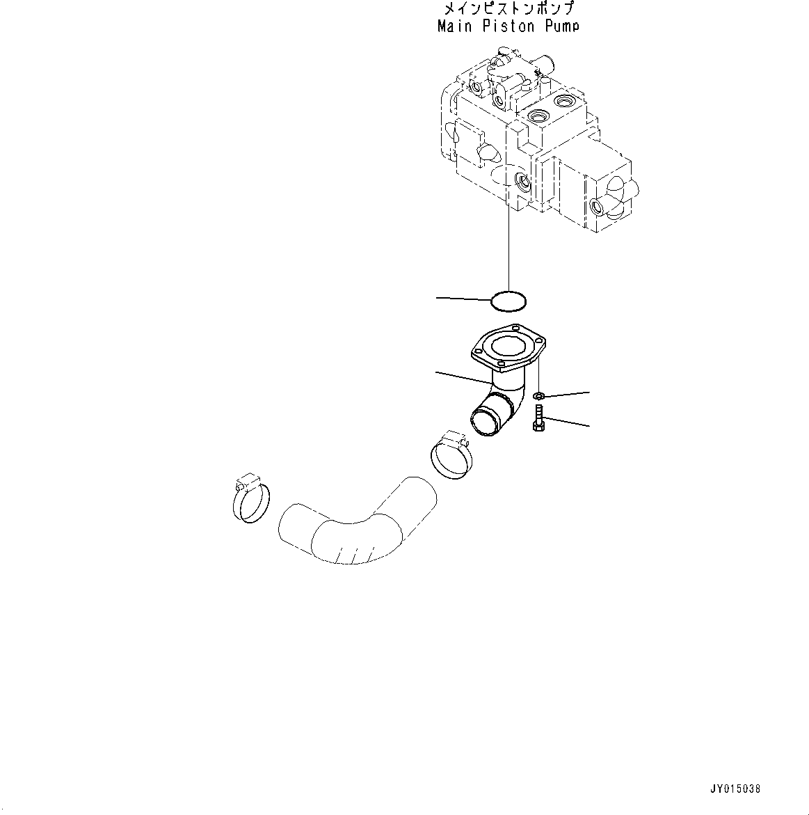 Excavators Komatsu / PC55MR-3 S/N 15001-UP (North America Spec.)(0000185c) / Engine Unit, Suction Piping (#15427-16000)(B015014 : B9999-006014)