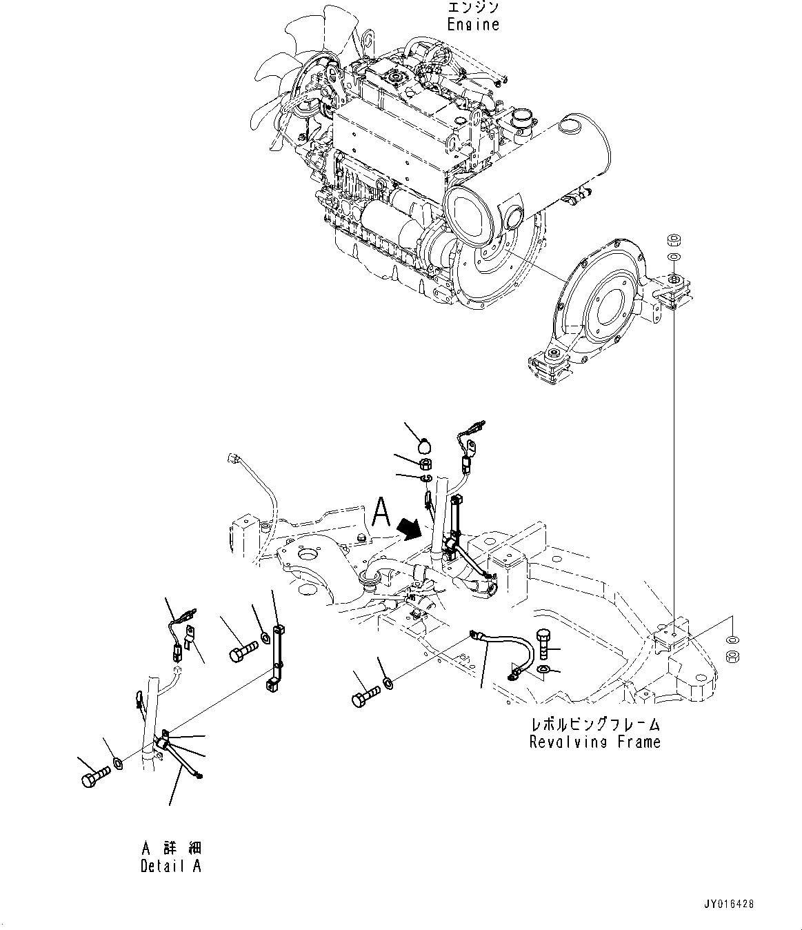 Excavators Komatsu / PC55MR-3 S/N 15001-UP (North America Spec.)(0000185c) / Engine Unit, Wiring Harness Mounting (#17435-)(B014005 : B9999-026005)