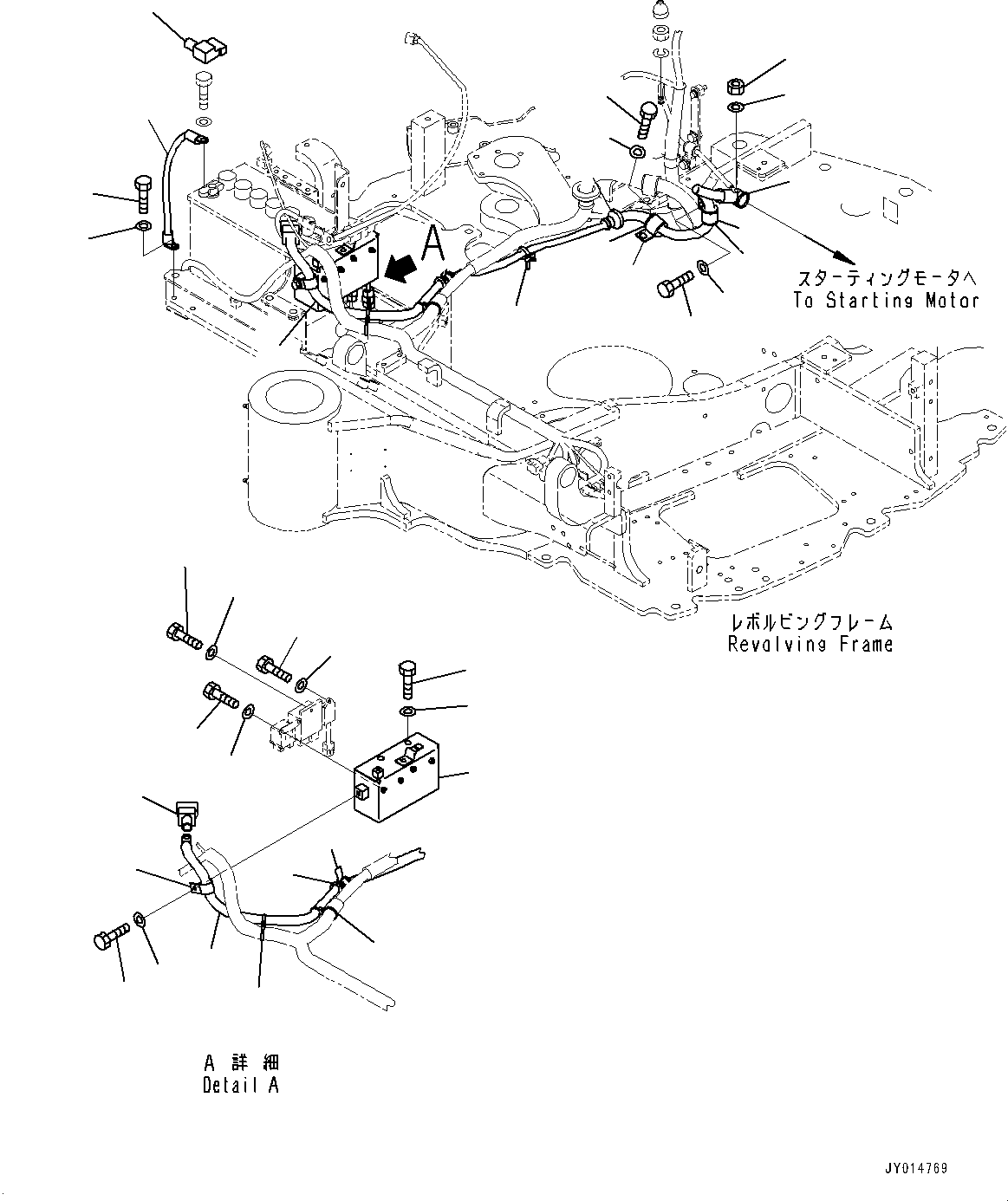 Excavators Komatsu / PC55MR-3 S/N 15001-UP (North America Spec.)(0000185c) / Electric Wiring Harness, Battery Cable and Relay Box (#16501-)(E006003 : E0200-012003)