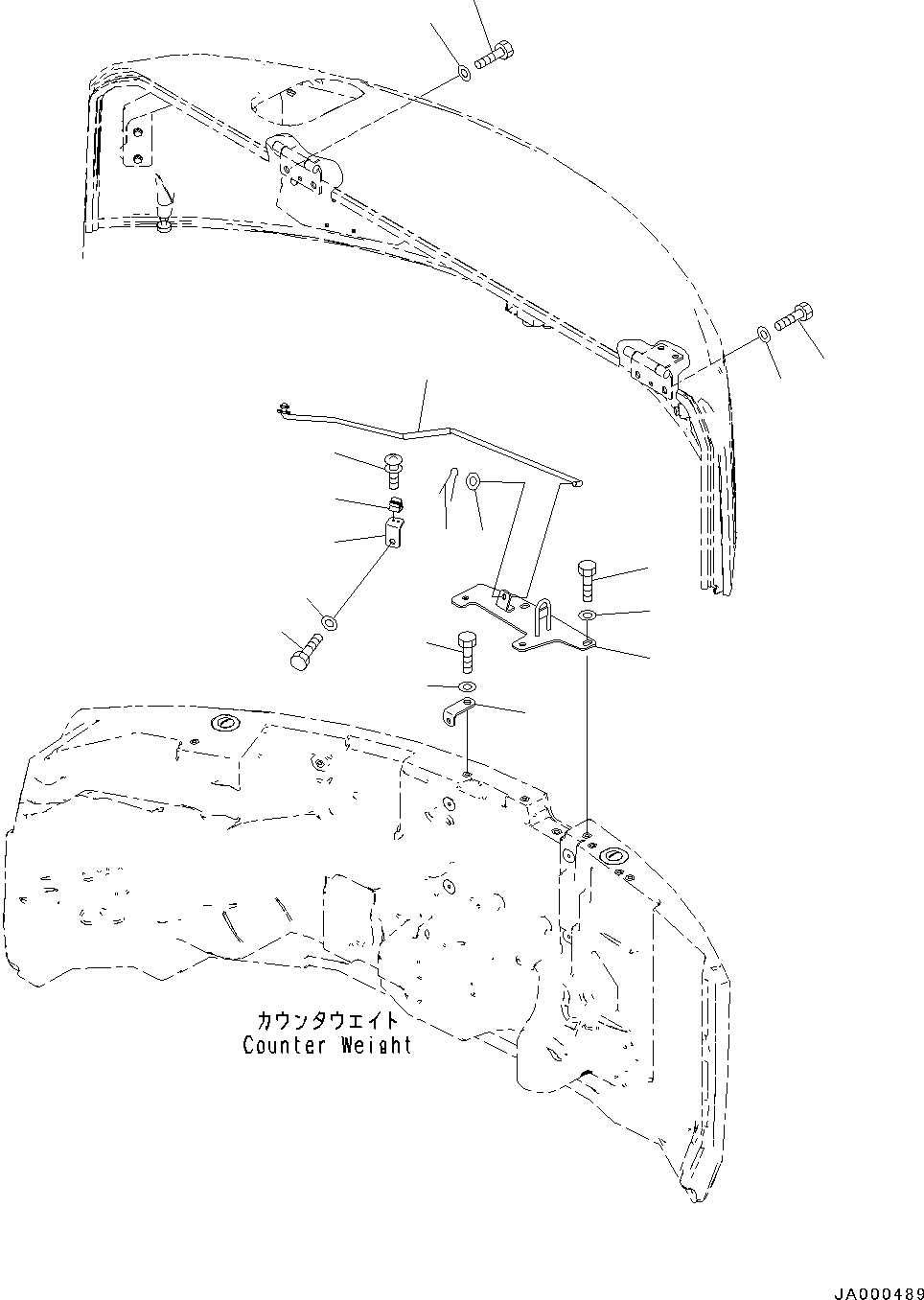 Excavators Komatsu / PC78US-8 S/N 15001-UP (EU Spec.)(0000191c) / Hood, Bracket (#15001-15871)(M001002 : M1110-001002)