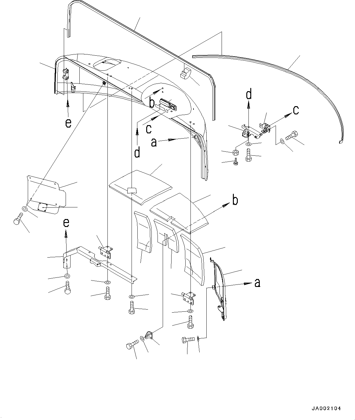 Excavators Komatsu / PC78US-8 S/N 15001-UP (EU Spec.)(0000191c) / Hood, Hood Sheet (#15001-15871)(M004001 : M1110-002001)