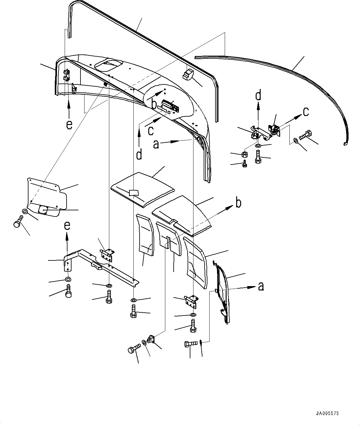 Excavators Komatsu / PC78US-8 S/N 15001-UP (EU Spec.)(0000191c) / Hood, Hood Sheet (#15872-)(M005001 : M1110-008001)