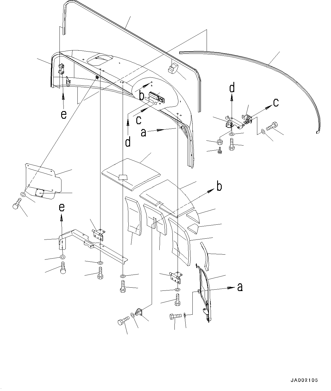 Excavators Komatsu / PC78US-8 S/N 15001-UP (EU Spec.)(0000191c) / Hood, Hood Sheet (#15001-)(M006001 : M1110-004001)