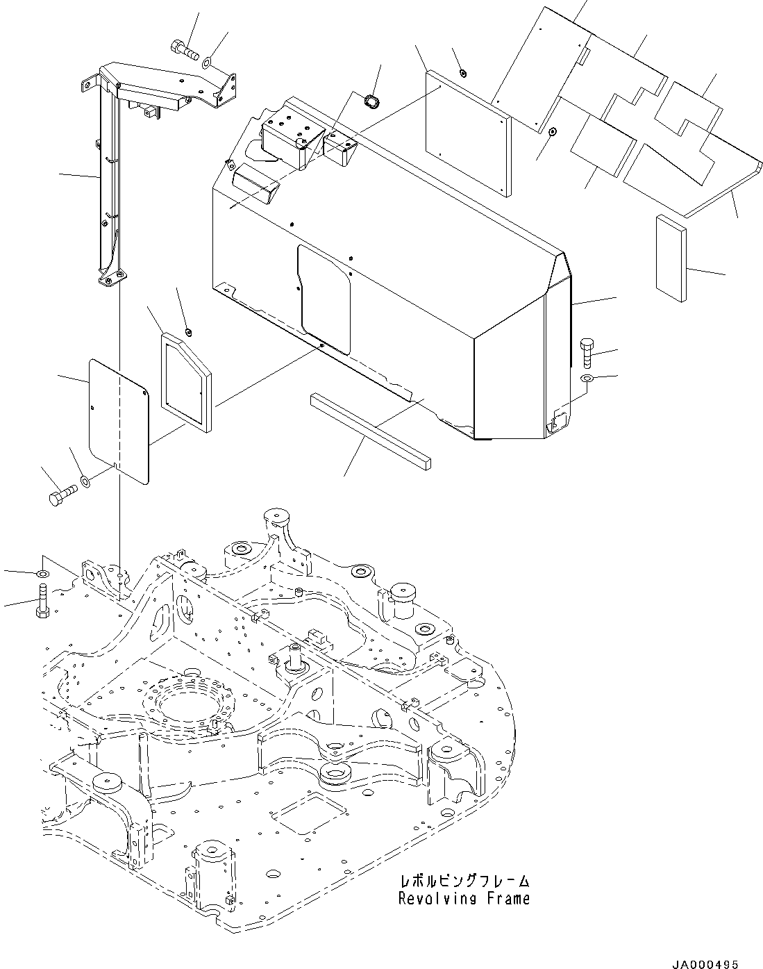 Excavators Komatsu / PC78US-8 S/N 15001-UP (EU Spec.)(0000191c) / Machine Cab Partition (#15001-)(M013001 : M1150-001001)