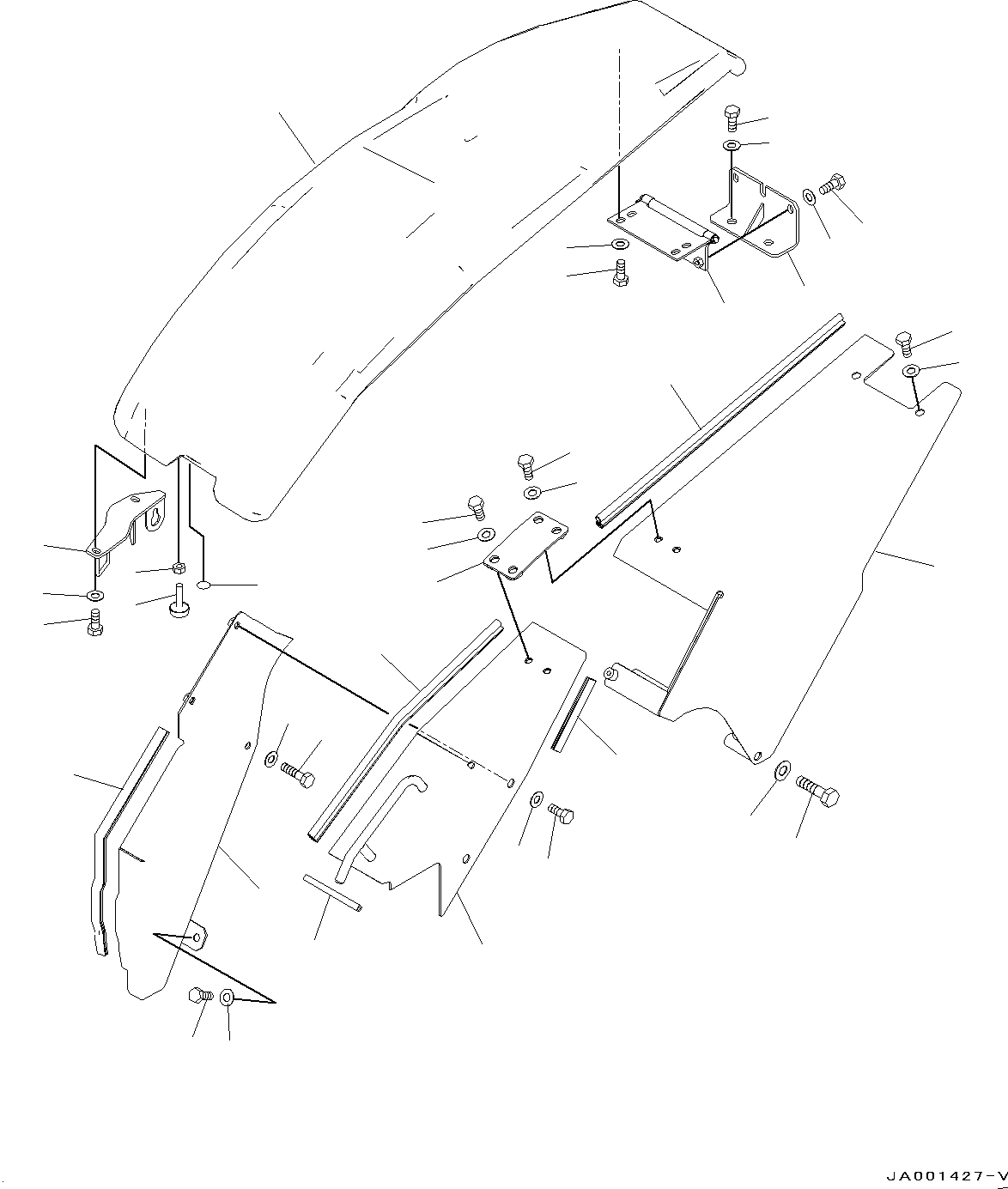 Excavators Komatsu / PC78US-8 S/N 15001-UP (EU Spec.)(0000191c) / Front Cover, Hydraulic Tank Cover (#15001-)(M016001 : M1230-001001)