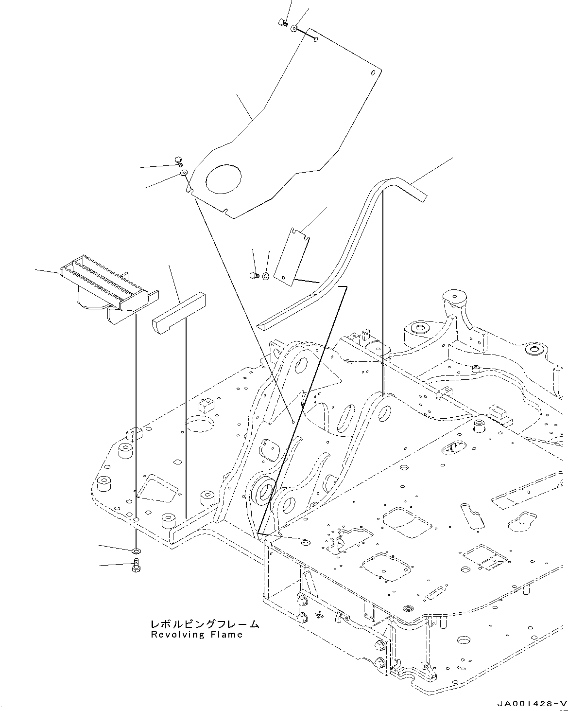 Excavators Komatsu / PC78US-8 S/N 15001-UP (EU Spec.)(0000191c) / Front Cover, Step and Handrail (#15001-)(M016002 : M1230-001002)