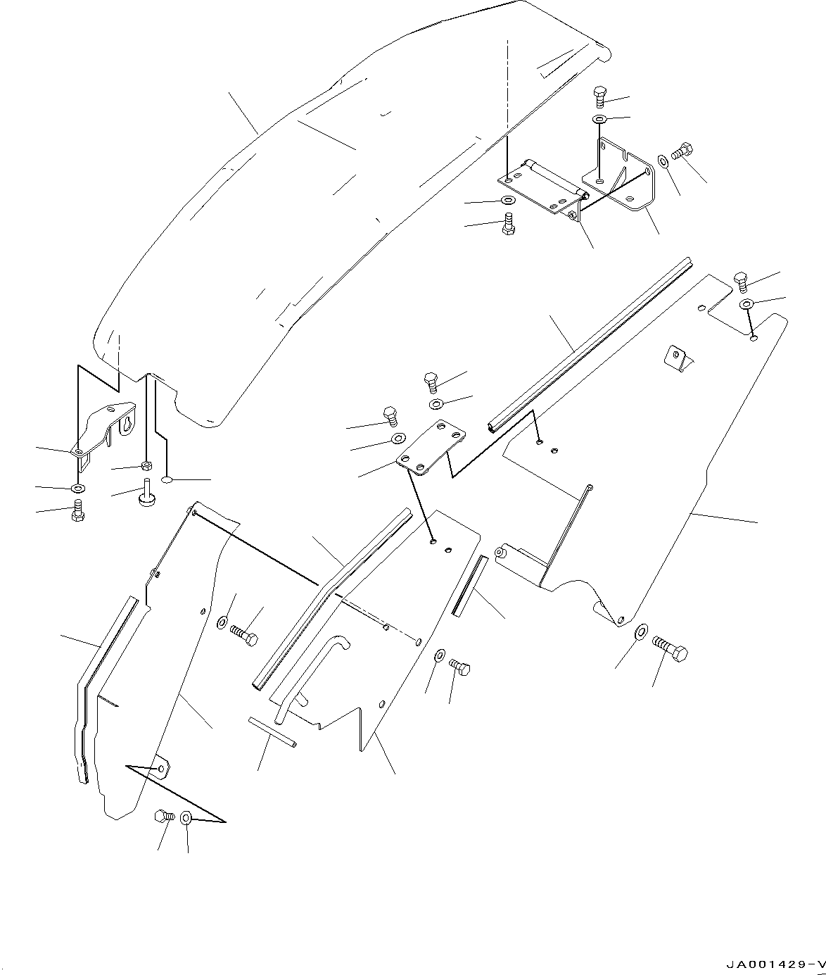 Excavators Komatsu / PC78US-8 S/N 15001-UP (EU Spec.)(0000191c) / Front Cover, Hydraulic Tank Cover (#15001-)(M017001 : M1230-002001)