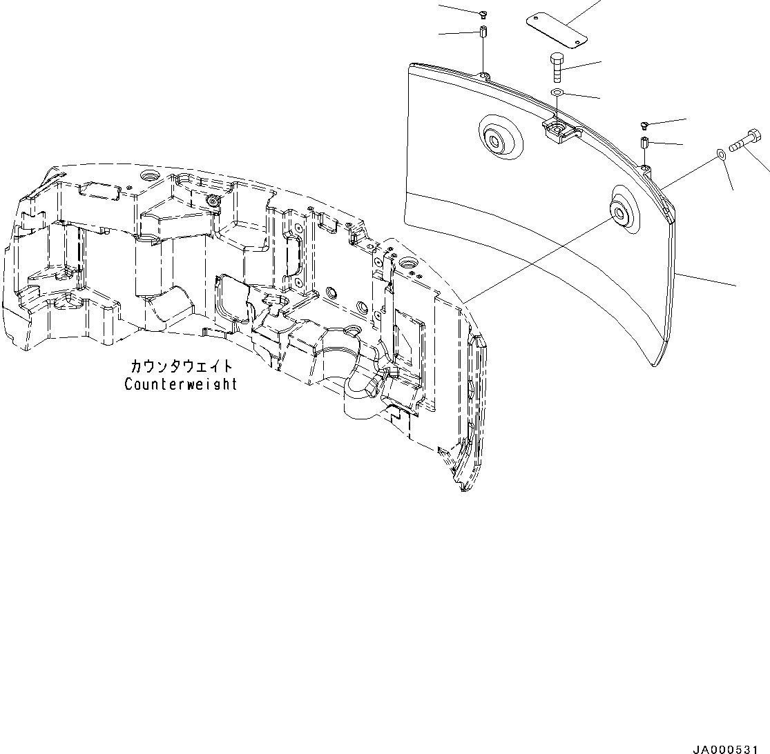 Excavators Komatsu / PC78US-8 S/N 15001-UP (EU Spec.)(0000191c) / Additional Counterweight (#15001-)(M021001 : M1619-001001)