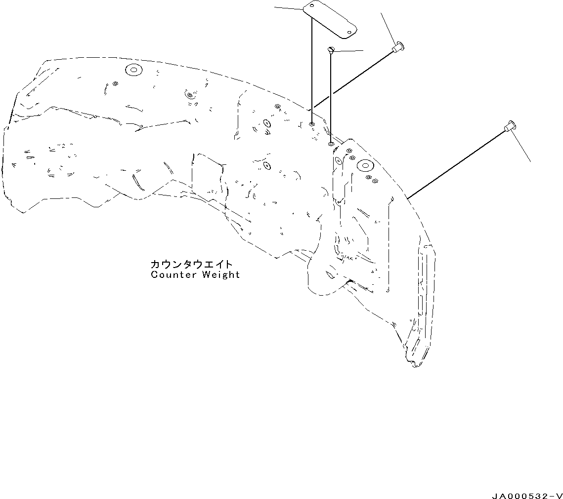 Excavators Komatsu / PC78US-8 S/N 15001-UP (EU Spec.)(0000191c) / Counterweight Cover (#15001-)(M022001 : M1619-002001)
