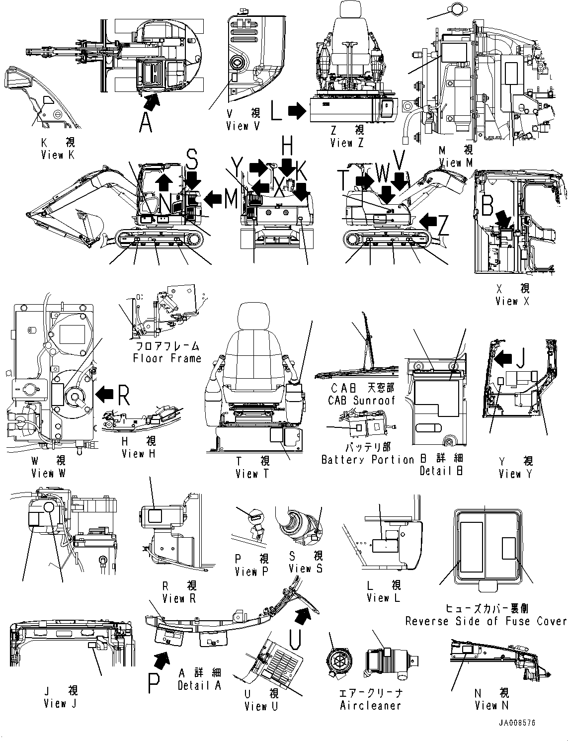 Excavators Komatsu / PC78US-8 S/N 15001-UP (EU Spec.)(0000191c) / Marks and Plates, (2/2) (#15747-17929)(U003002 : U0100-016002)