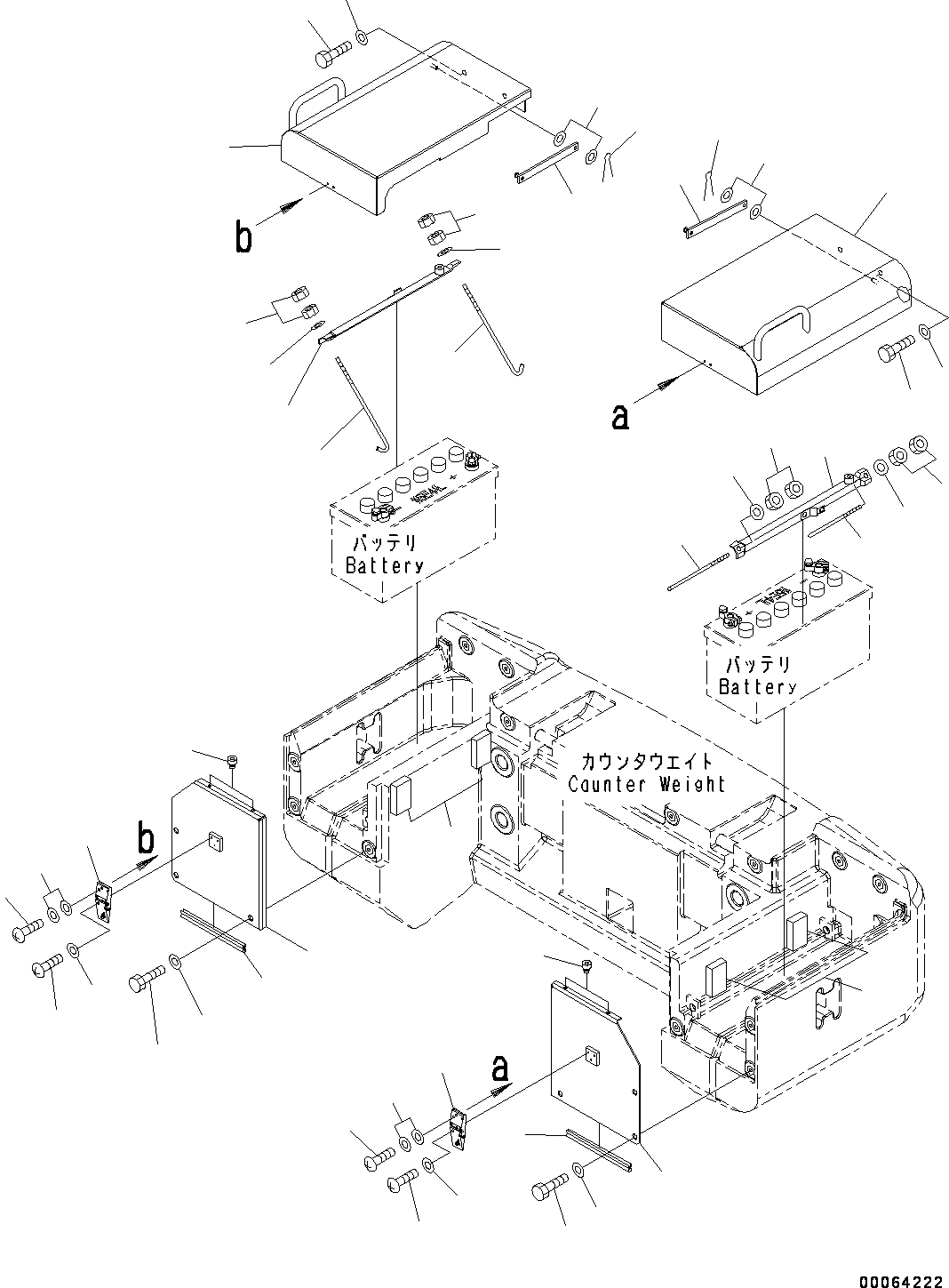 Wheel Loaders Komatsu / WA200-6 S/N 70001-UP(0000199c) / Battery Case, Cover (#70122-)(E006001 : E0120-008001)
