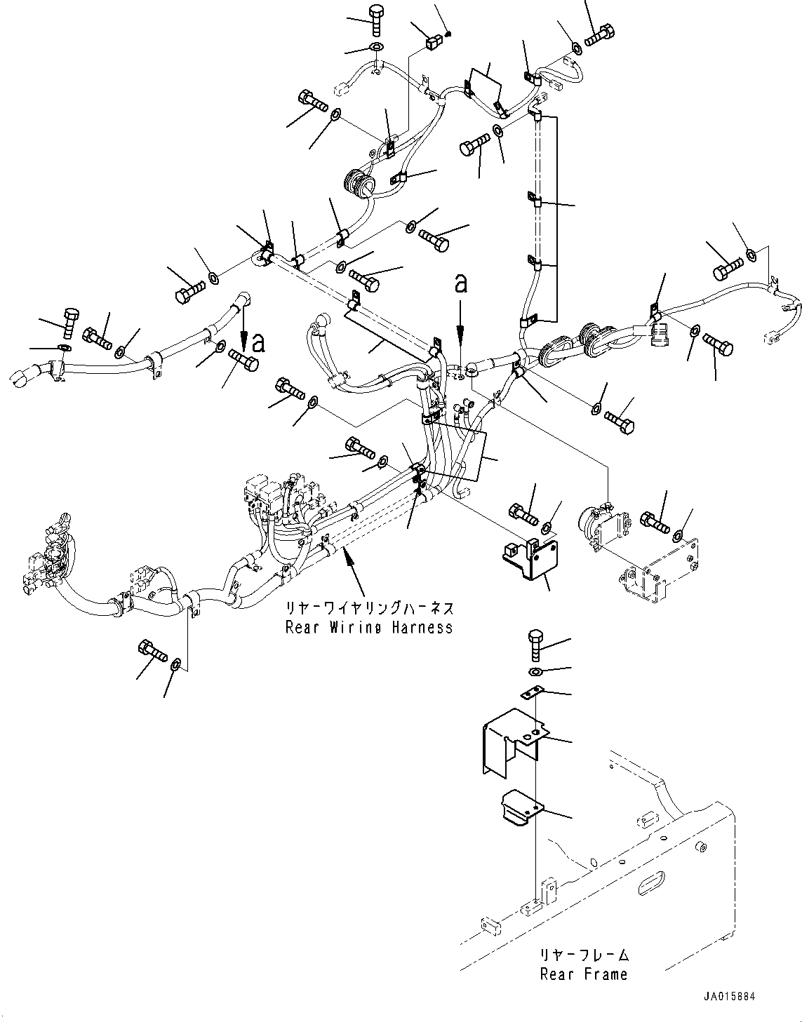 Wheel Loaders Komatsu / WA200-6 S/N 70001-UP(0000199c) / Rear Electric Wiring Harness, Battery Cable (#70001-)(E009004 : E0202-002004)