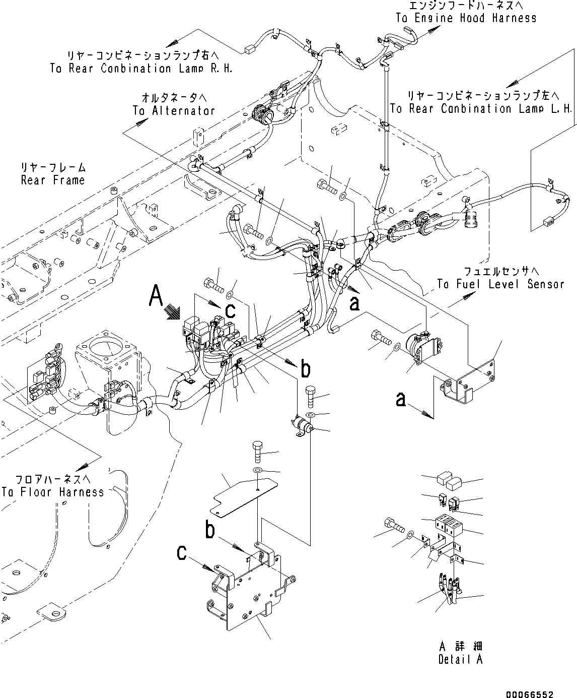 Wheel Loaders Komatsu / WA200-6 S/N 70001-UP(0000199c) / Rear Electric Wiring Harness, Rear Wiring Harness (#70001-)(E010001 : E0202-003001)