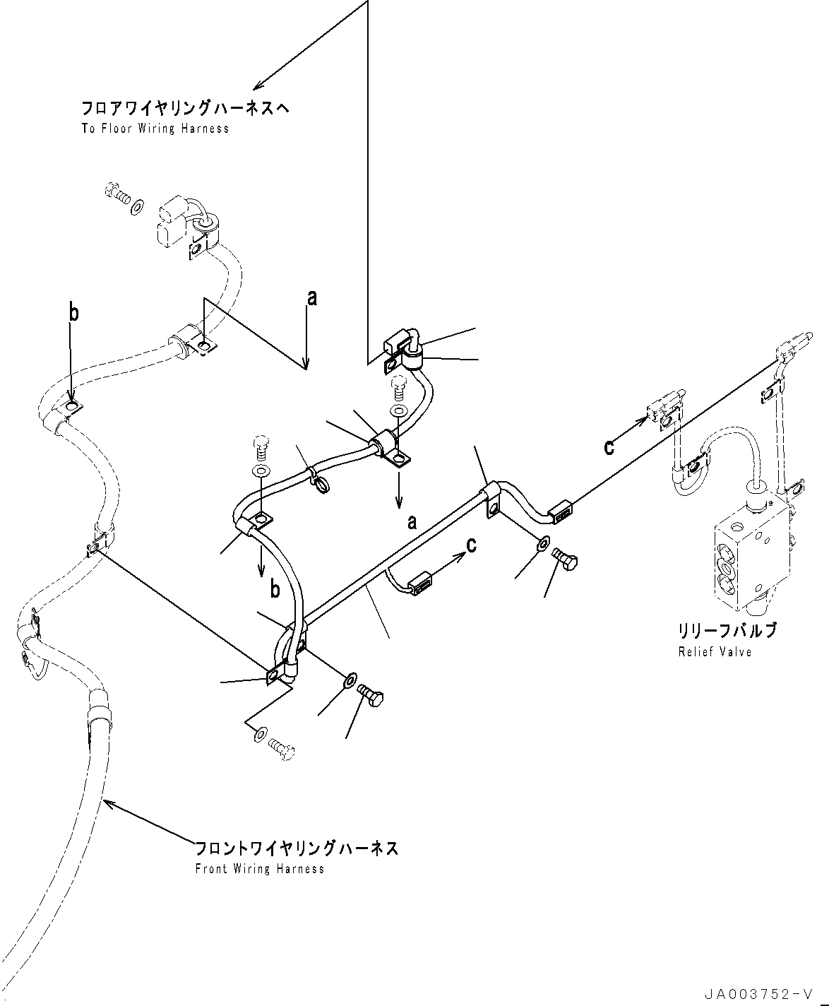 Wheel Loaders Komatsu / WA200-6 S/N 70001-UP(0000199c) / Rear Electric Wiring Harness, Emergency Steering Wiring Harness (#70001-72143)(E010007 : E0202-003007)