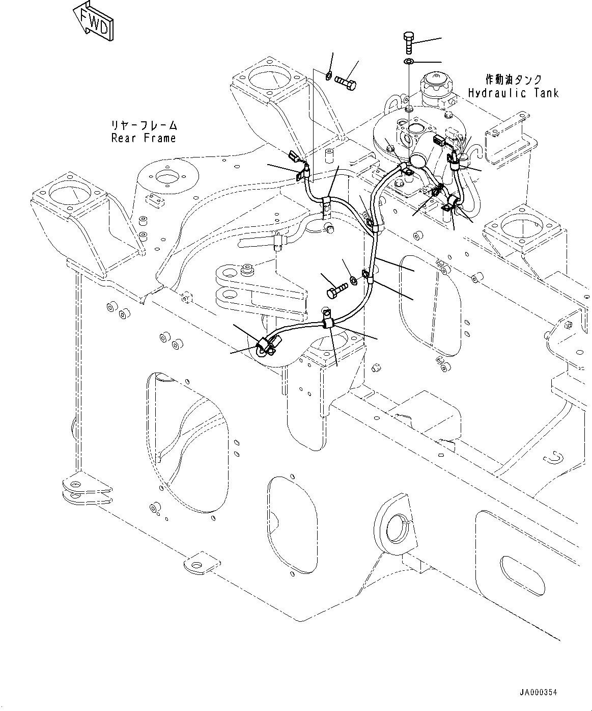 Wheel Loaders Komatsu / WA200-6 S/N 70001-UP(0000199c) / Rear Electric Wiring Harness, Emergency Steering Wiring Harness (#72144-)(E010008 : E0202-003007A)