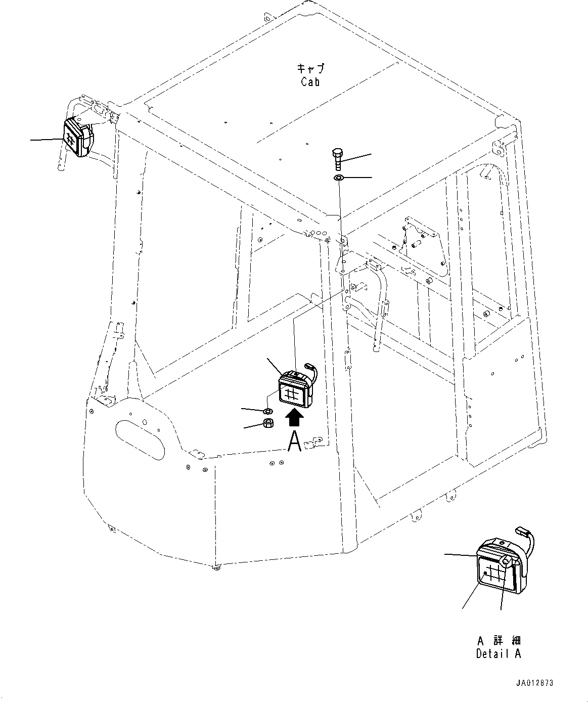 Wheel Loaders Komatsu / WA200-6 S/N 70001-UP(0000199c) / Front Working Lamp, Working Lamp (#70001-)(E017001 : E0340-001001)