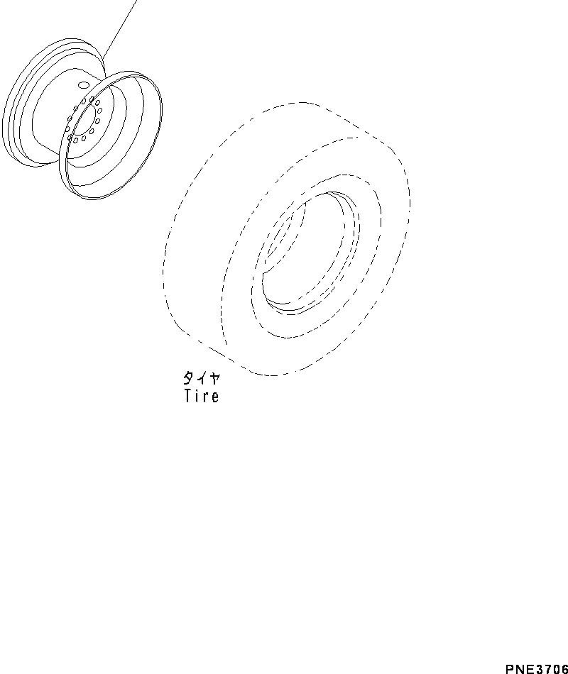 Wheel Loaders Komatsu / WA200-6 S/N 70001-UP(0000199c) / Rim (#70001-)(S001001 : S0110-001001)