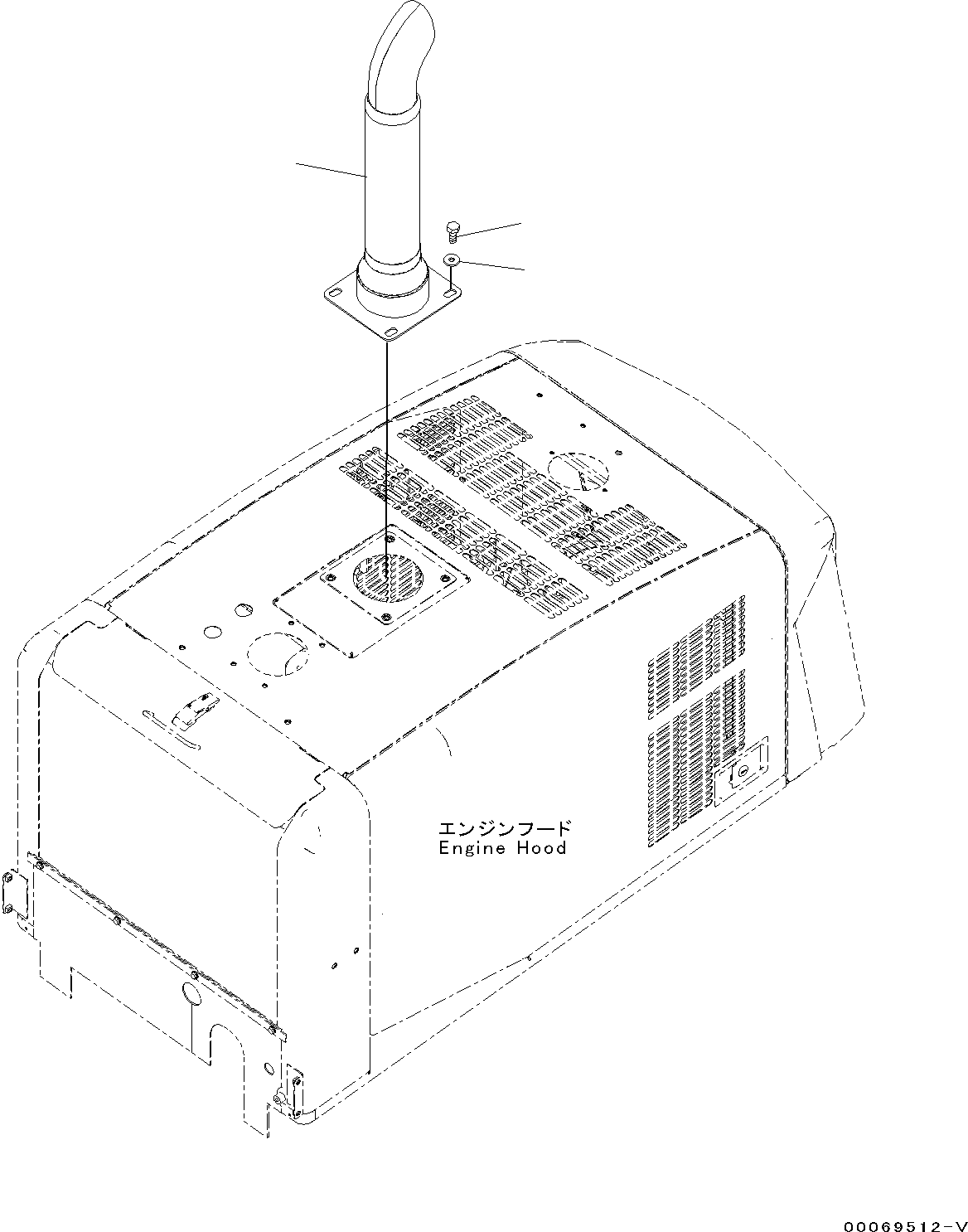 Wheel Loaders Komatsu / WA200-6 S/N 70001-UP (North America Standard Machine)(0000201C) / Exhaust Pipe (#70001-)(B008001 : B0300-002001)