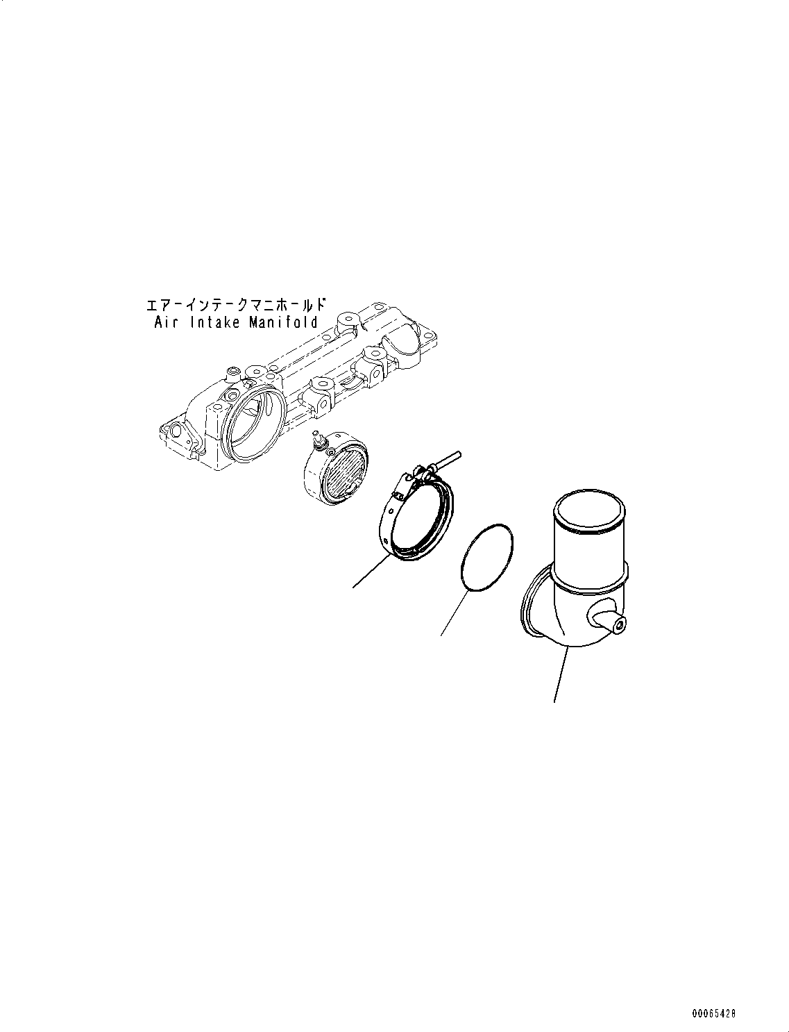 Komatsu parts book diagram for SAA4D107E-1D S/N 26527701-UP (For PC160LC-8): AIR INTAKE CONNECTOR (#26527701-)