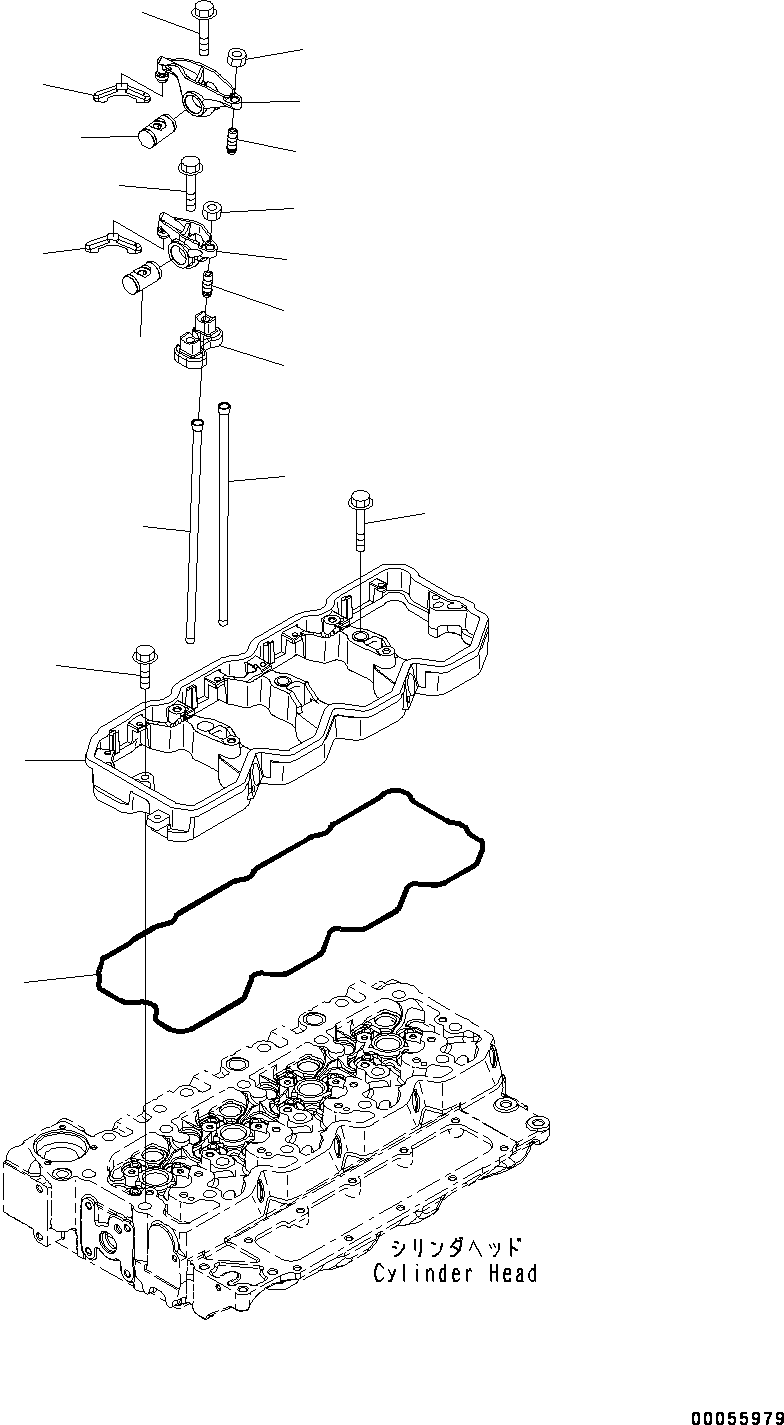 Komatsu parts book diagram for SAA4D107E-1D S/N 26527701-UP (For PC160LC-8): ROCKER ARM (#26527701-)