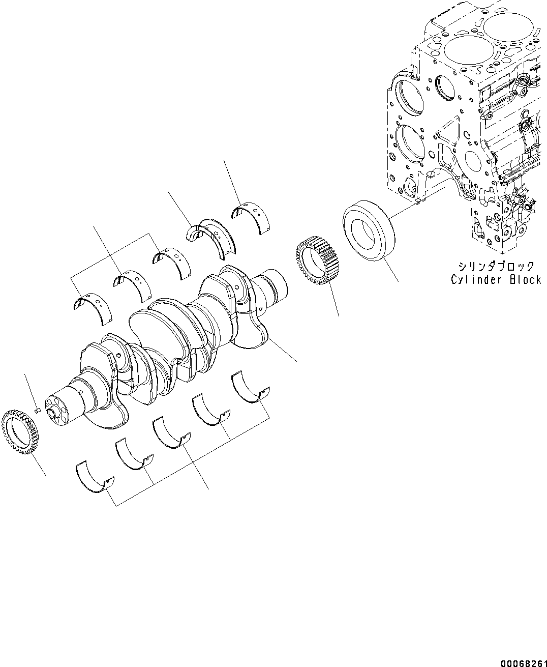 Komatsu parts book diagram for SAA4D107E-1D S/N 26527701-UP (For PC160LC-8): CRANKSHAFT (#26527701-)