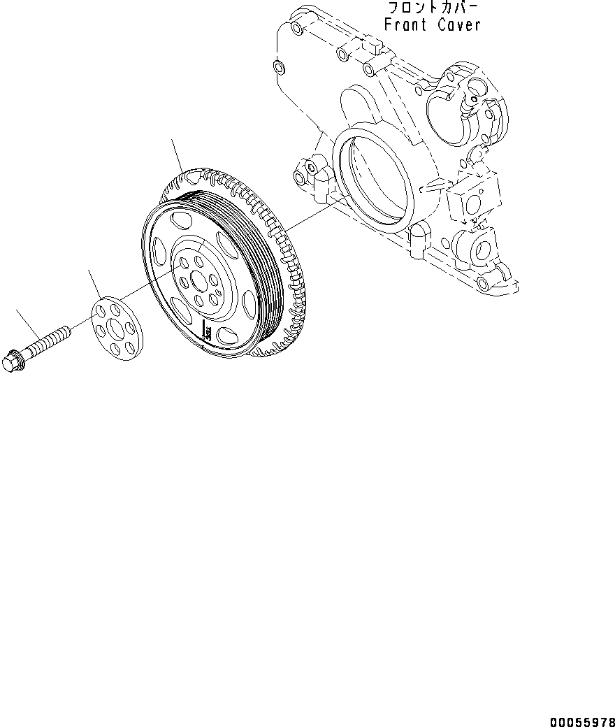Komatsu parts book diagram for SAA4D107E-1D S/N 26527701-UP (For PC160LC-8): VIBRATION DAMPER (#26527701-)