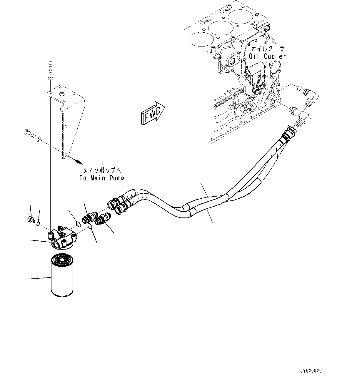 Engines Komatsu / SAA4D107E-1D S/N 26527701-UP (For PC160LC-8)(0000205c) / Engine Oil Filter (#26585151-)(C007001 : ALF00-002001)