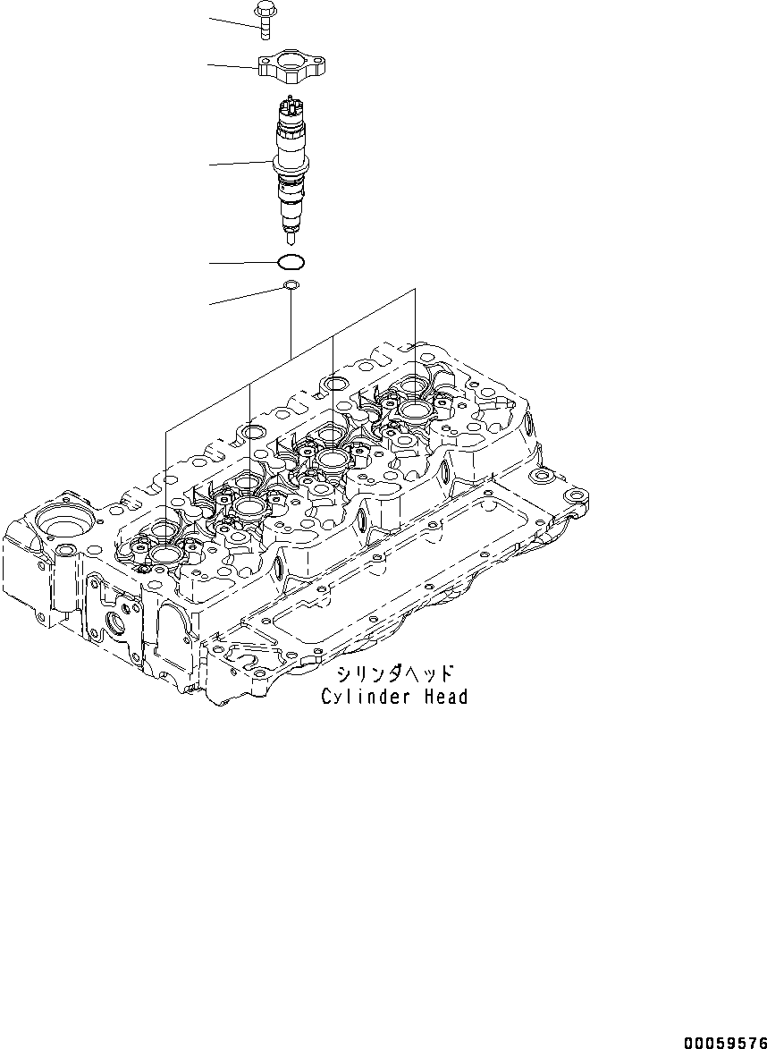 Komatsu parts book diagram for SAA4D107E-1D S/N 26527701-UP (For PC160LC-8): FUEL INJECTOR (#26527701-)