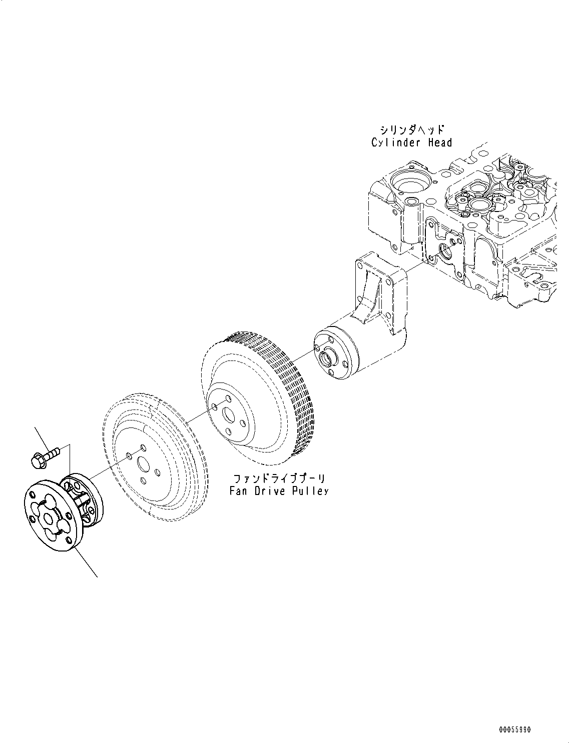 Engines Komatsu / SAA4D107E-1D S/N 26527701-UP (For PC160LC-8)(0000205c) / Cooling Fan Spacer (#26527701-)(E003001 : ASP00-001001)