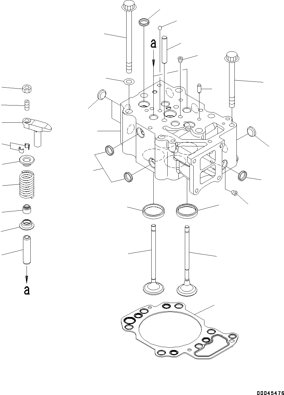 Engines Komatsu / SAA6D125E-5J S/N 566329-UP (For HM250-2)(0000209c) / Cylinder Head (#566329-)(A001001 : A1010-001001)