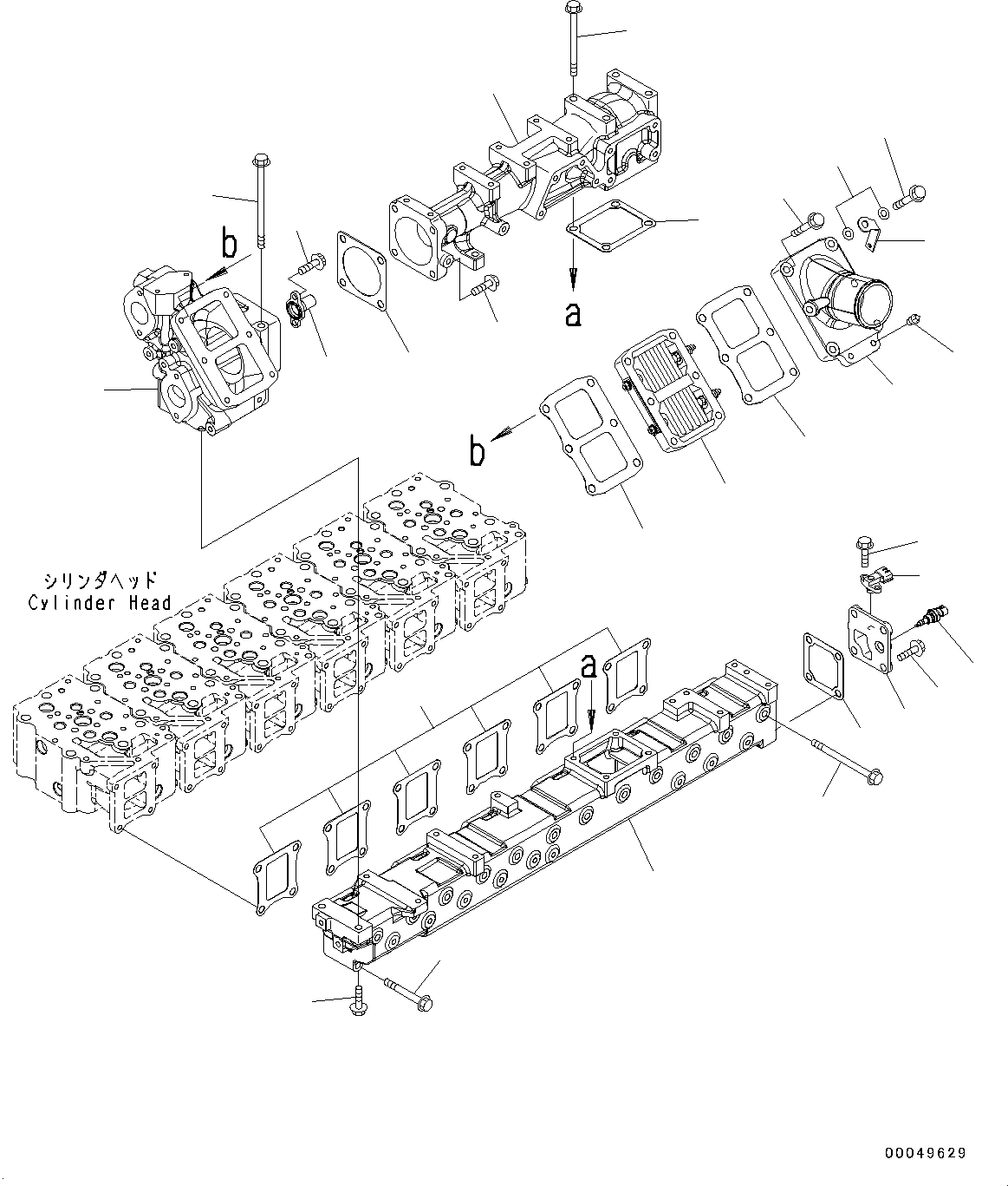 Engines Komatsu / SAA6D125E-5J S/N 566329-UP (For HM250-2)(0000209c) / Air Intake Manifold (#566329-)(A002001 : A1310-001001)