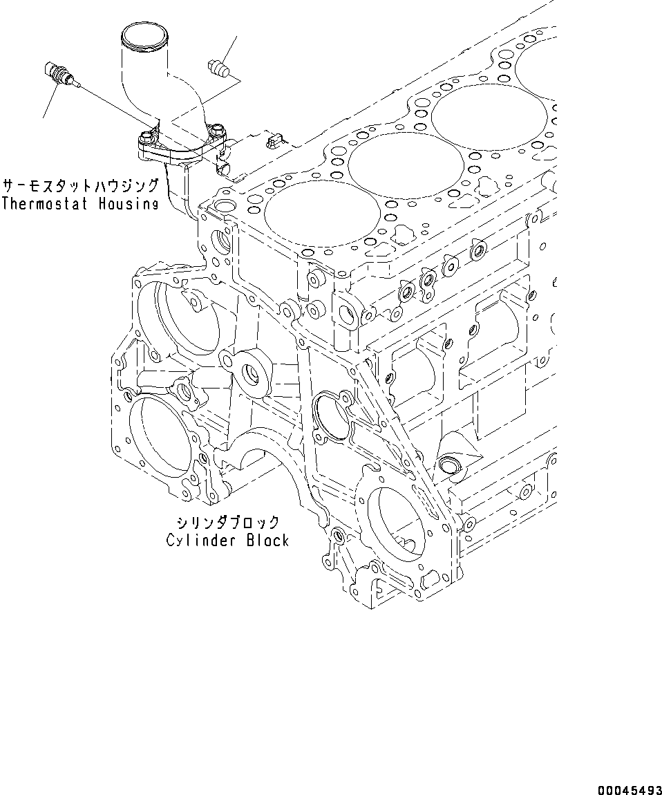 Engines Komatsu / SAA6D125E-5J S/N 566329-UP (For HM250-2)(0000209c) / Water Temperature Sensor (#566329-)(A005001 : A1790-001001)