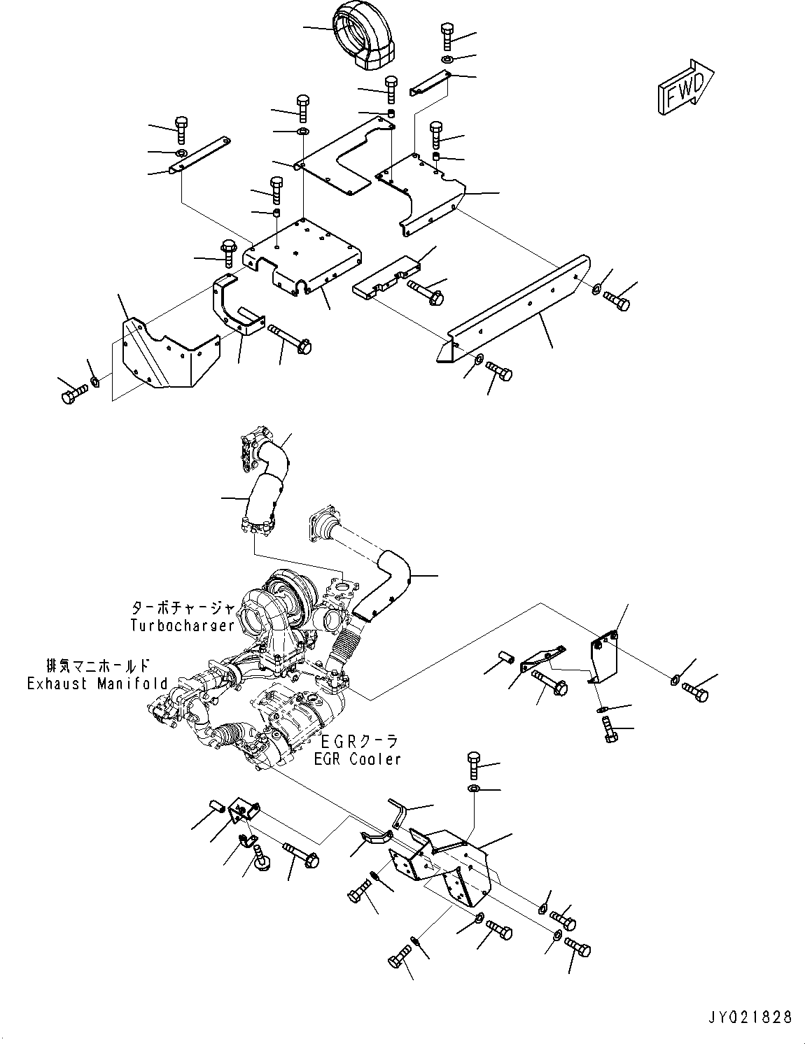 Engines Komatsu / SAA6D125E-5J S/N 566329-UP (For HM250-2)(0000209c) / Heat Shield (#566329-)(A006001 : A1570-001001)