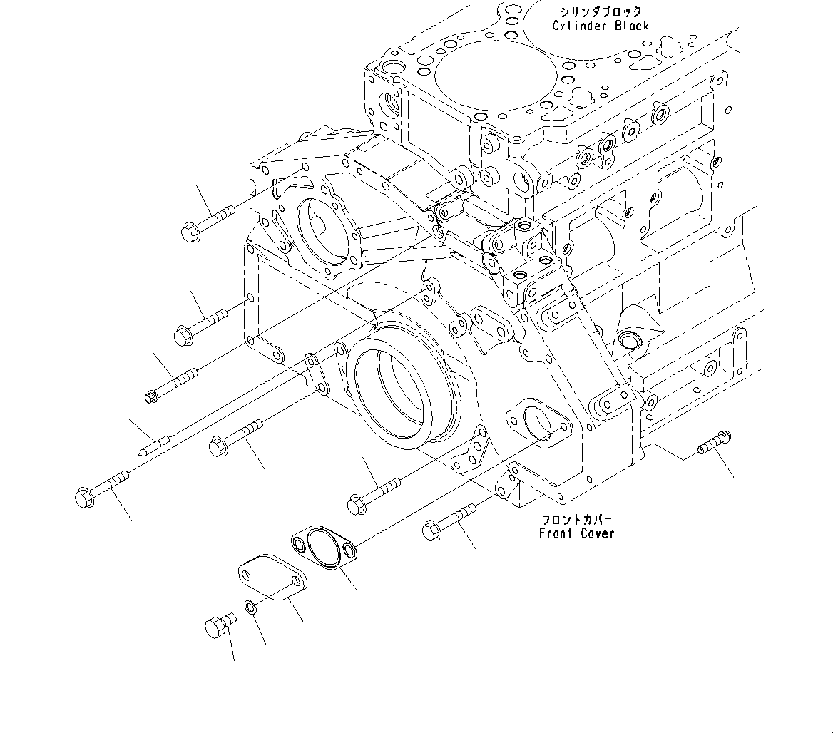 Engines Komatsu / SAA6D125E-5J S/N 566329-UP (For HM250-2)(0000209c) / Front Cover Accessory (#566329-)(B002001 : A2041-001001)