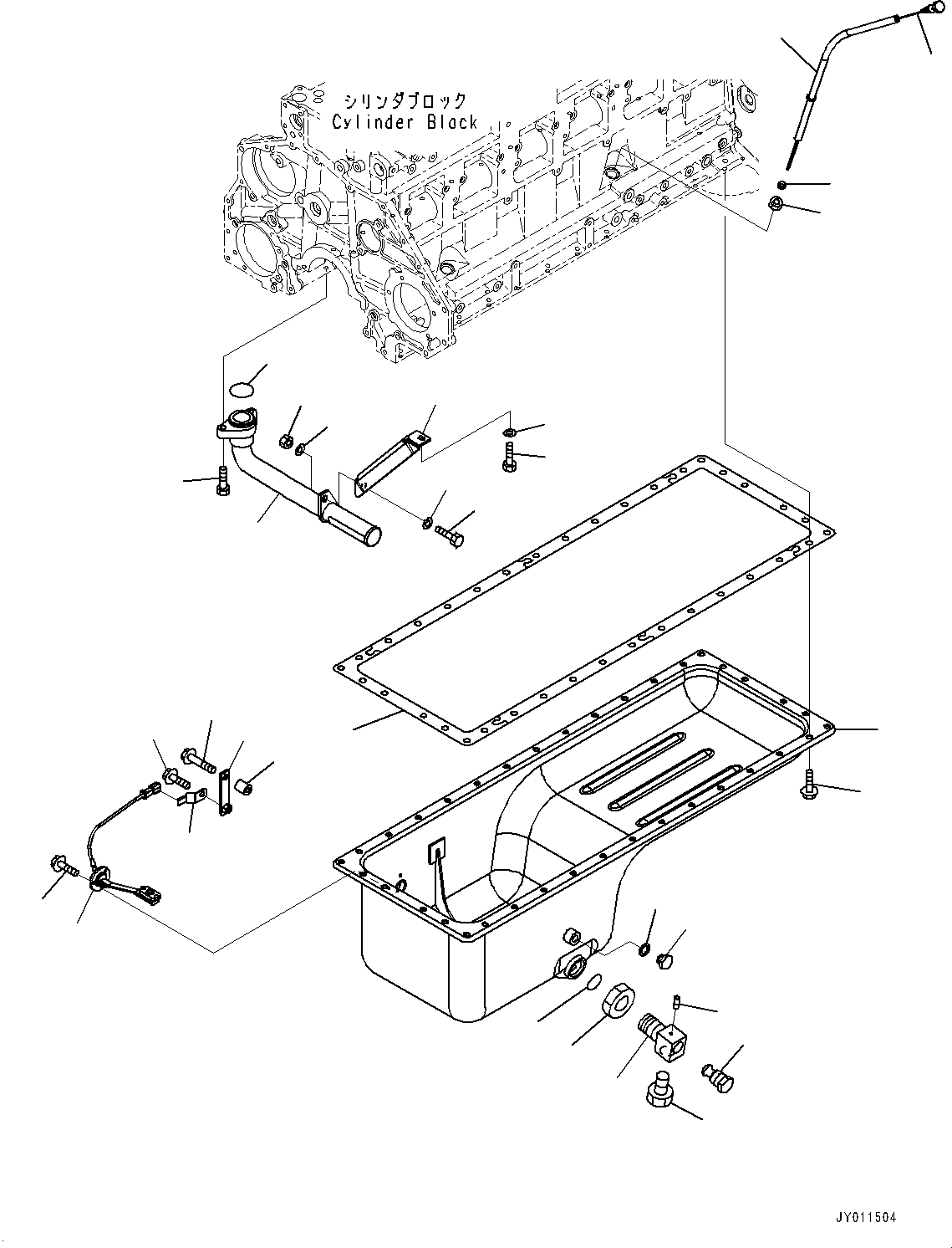 Engines Komatsu / SAA6D125E-5J S/N 566329-UP (For HM250-2)(0000209c) / Engine Oil Pan,  (#566329-567016)(B007001 : A2110-001001)