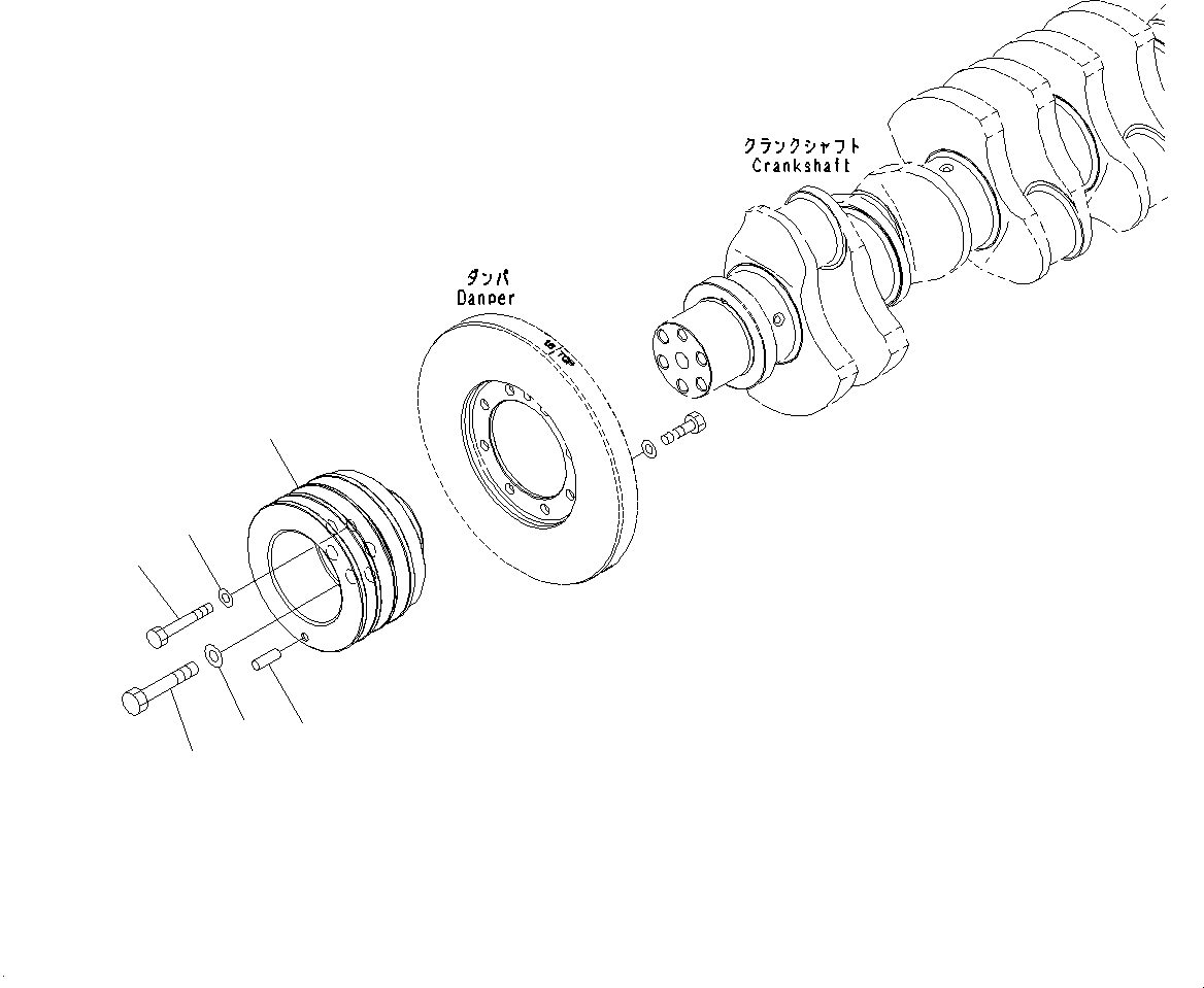 Engines Komatsu / SAA6D125E-5J S/N 566329-UP (For HM250-2)(0000209c) / Crank Pulley (#566329-)(B008001 : A2370-001001)